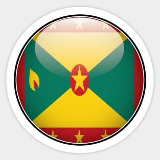 Grenada National Flag Glossy Button Sticker